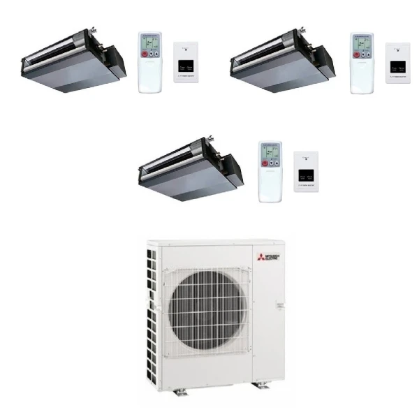 Tres Split 9+9+9 Canalizado MXZ-3F68VF4 con controles infrarrojos