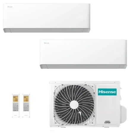 Hisense Dual Split 7+18 Btu UNI HB Blanco 3AMW62U4RJC