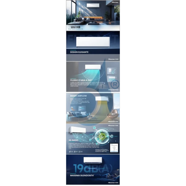 Hisense Dual Split 9+18 Btu UNI HB Blanco 3AMW62U4RJC