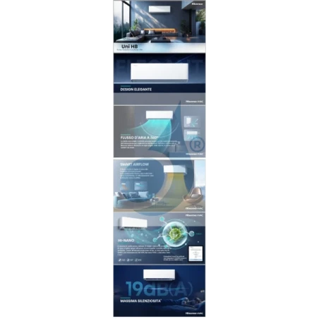 Hisense Dual Split 9+18 Btu UNI HB Blanco 3AMW72U4RJC