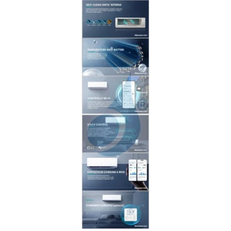 Hisense Dual Split 9+18 Btu UNI HB Blanco 3AMW72U4RJC