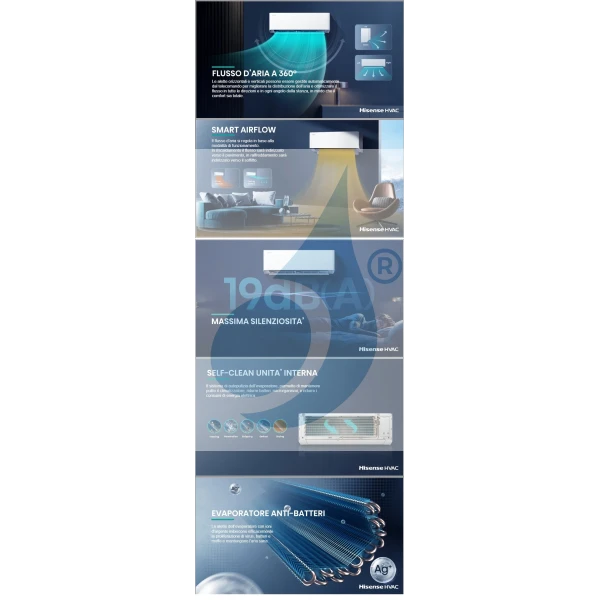 Hisense Cuatro Split 7+7+12+18 Hi Comfort Blanco 4AMW105U4RAA
