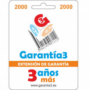 Garantía3 Extensión de garantía del Servicio Técnico 3 años Hasta 2000 Euro