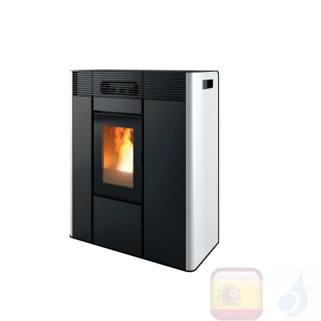 Estufa termo de pellets MCZ 16.2 kW Thea Hydro 16 S1 metal Blanco