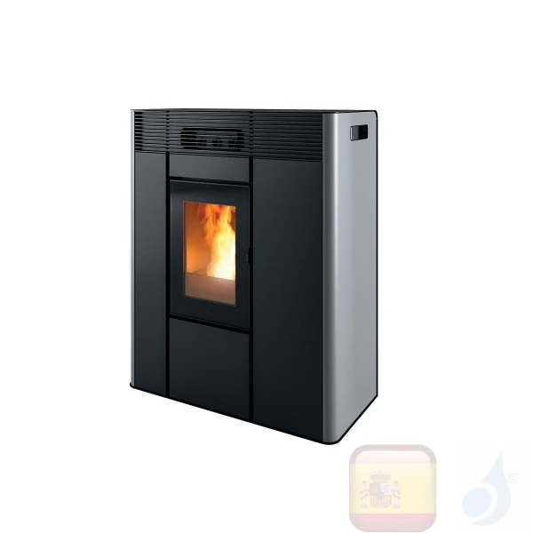 Estufa termo de pellets MCZ 16.2 kW Thea Hydro 16 S1 metal Plata