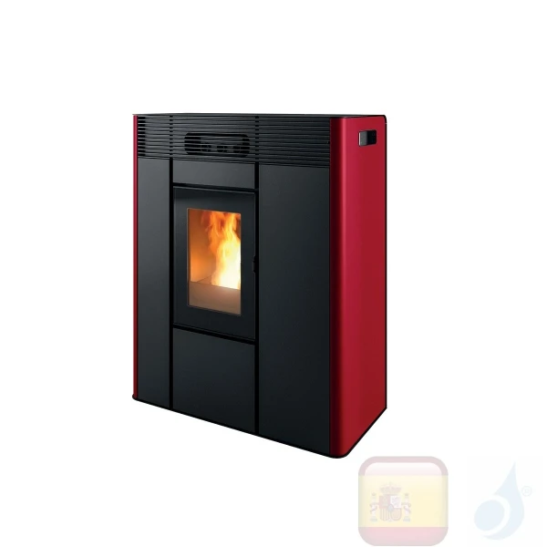Estufa termo de pellets MCZ 16.2 kW Thea Hydro 16 S1 metal Bordeaux