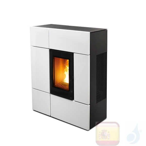 Estufa de pellets MCZ 11.9 kW Stream Comfort Air 12 UP! M1 Blanco