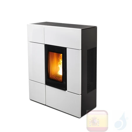 Estufa de pellets MCZ 11.9 kW Stream Comfort Air 12 UP! M1 Blanco