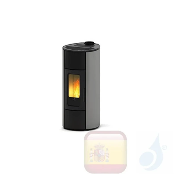 Estufa de pellets Ravelli 10.2 kW Flexi 11 Steel metal Plata