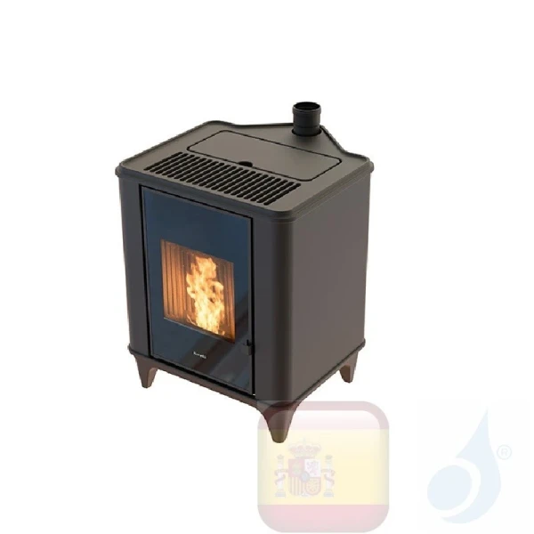 Estufa de pellets Ravelli 5.3 kW Luna cerámico Negro