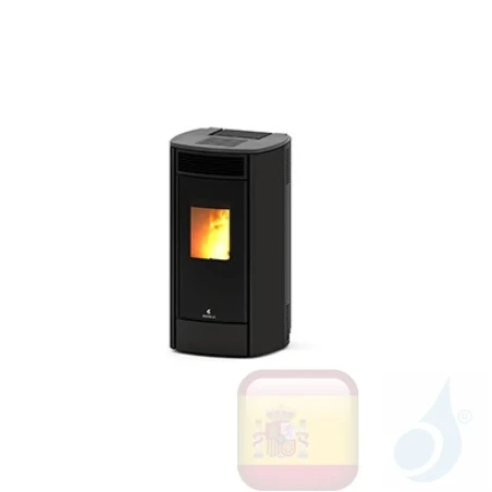 Estufa de pellets Ravelli 10.8 kW SPHERE V STEEL metal Negro