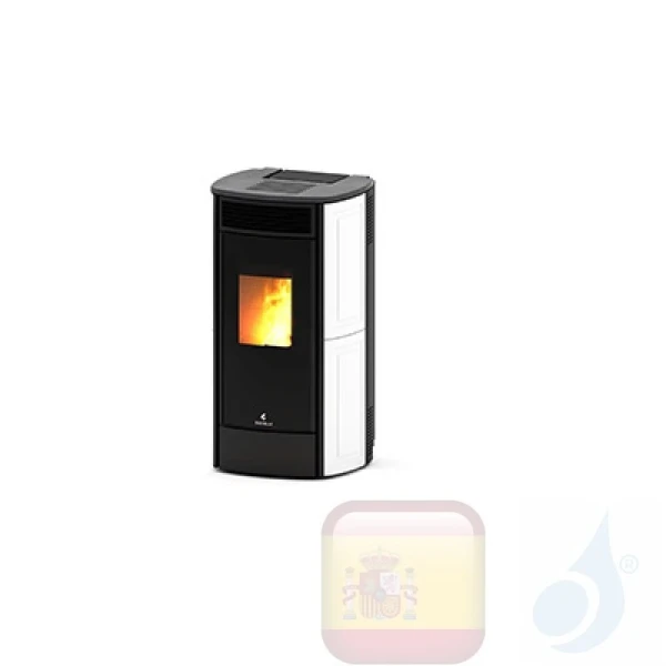 Estufa de pellets Ravelli 10.8 kW SPHERE C Ceramica cerámico Blanco