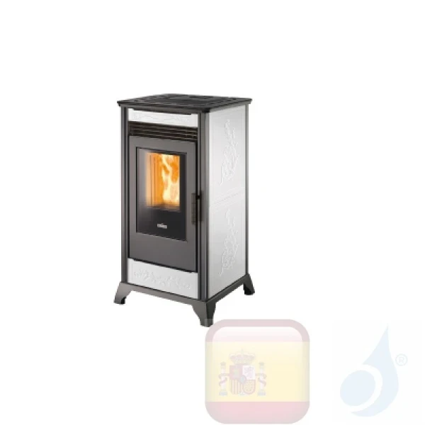 Estufa termo de pellets Ravelli 12.1 kW HRV 120 STYLE cerámico Blanco