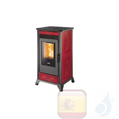Estufa termo de pellets Ravelli 12.1 kW HRV 120 STYLE Bordeaux