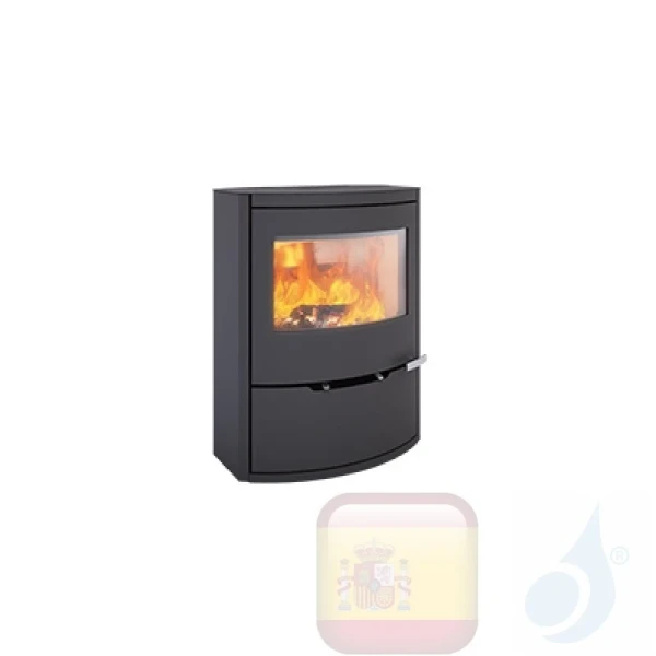 Ravelli Estufa de leña MINERVA 9 kW Tipo de revestimiento metal Negro A+ incluido con cajón de leña