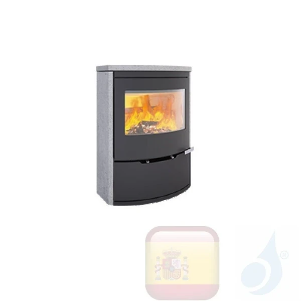Ravelli Estufa de leña MINERVA STONE 9 kW Tipo de revestimiento  Roca A+ incluido con cajón de leña