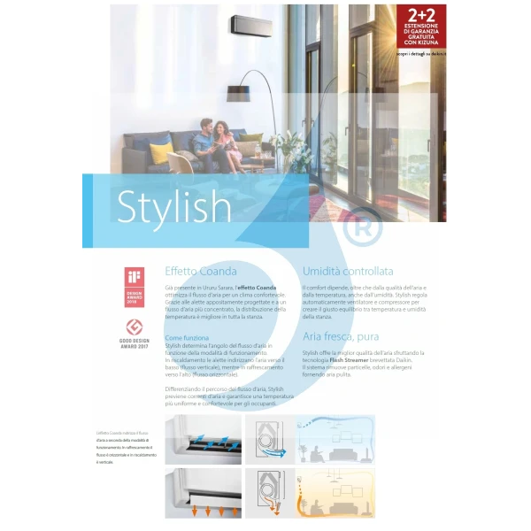 Daikin Cuatro Split 7+7+7+9 Stylish Blackwood 4MXM68A9