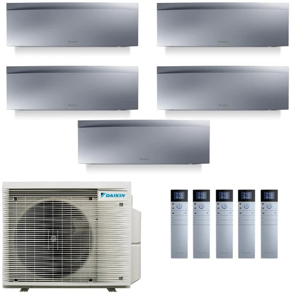 Aire acondicionado Daikin Cinco 7+7+7+7+12 Emura 3 Plateado 5MXM90A9