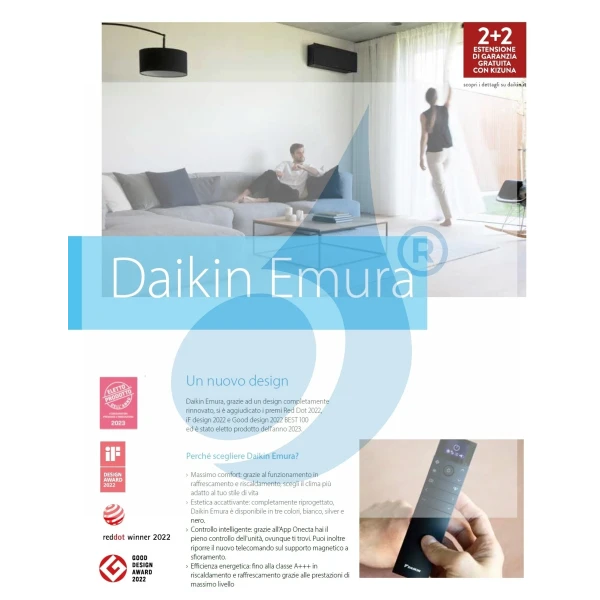 Daikin Cuatro Split 9+12+12+12 Emura 3 Negro 4MXM80A9