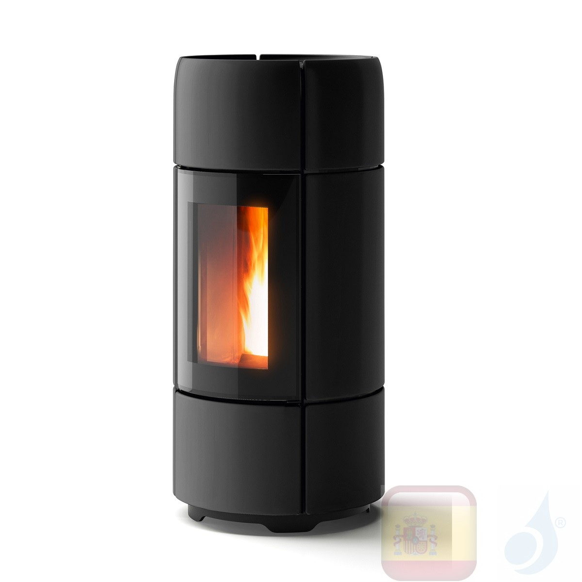 Estufa de pellets MCZ 8.1 kW Curve Comfort Air 8 M1 cerámico Negro