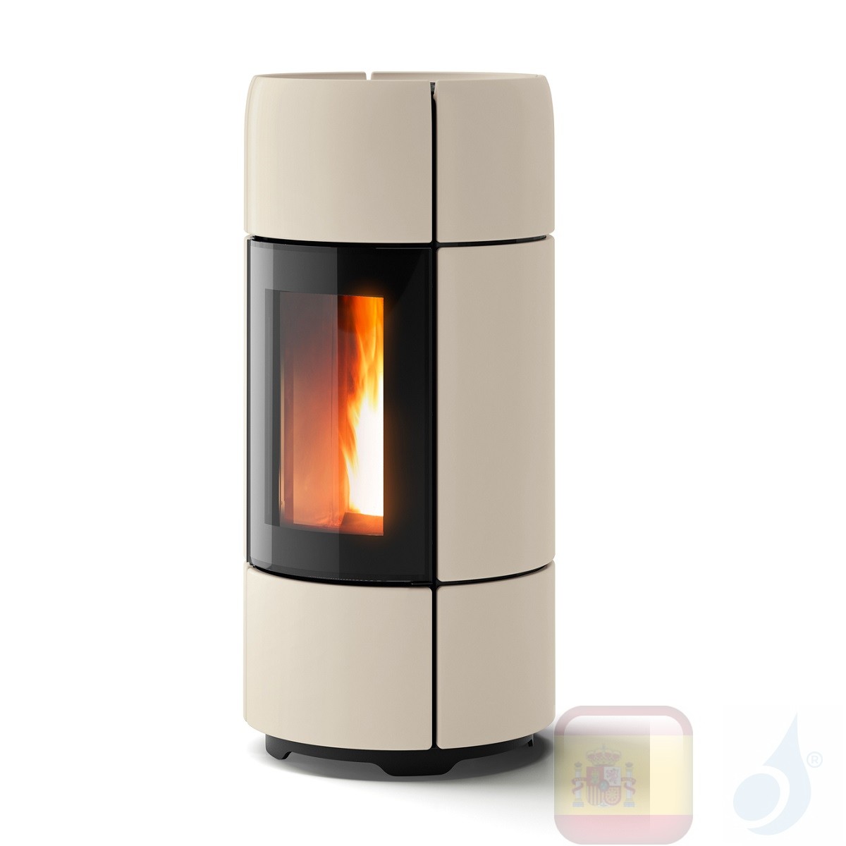 Estufa de pellets MCZ 8.1 kW Curve Comfort Air 8 M1 Gris cálido