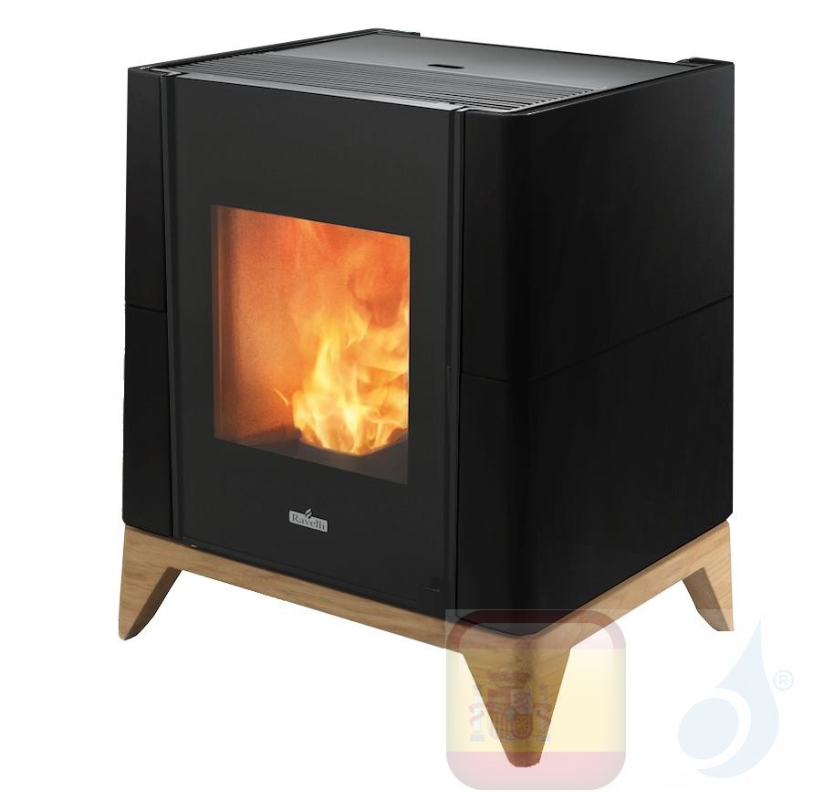 Estufa de pellets Ravelli 5.3 kW Aria cerámico Negro