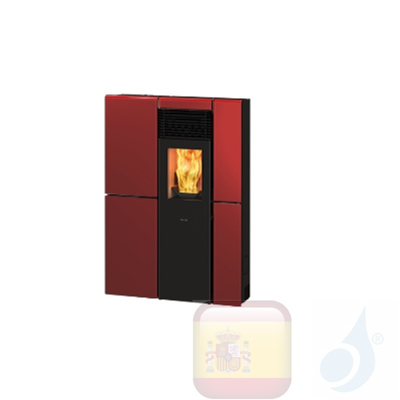 Estufa de pellets Ravelli 8.4 kW OLIVIA STEEL metal Bordeaux