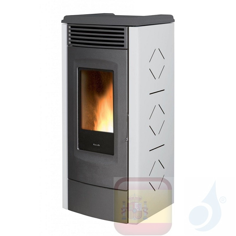 Estufa de pellets Ravelli 10.6 kW RV 120 TOUCH metal Blanco