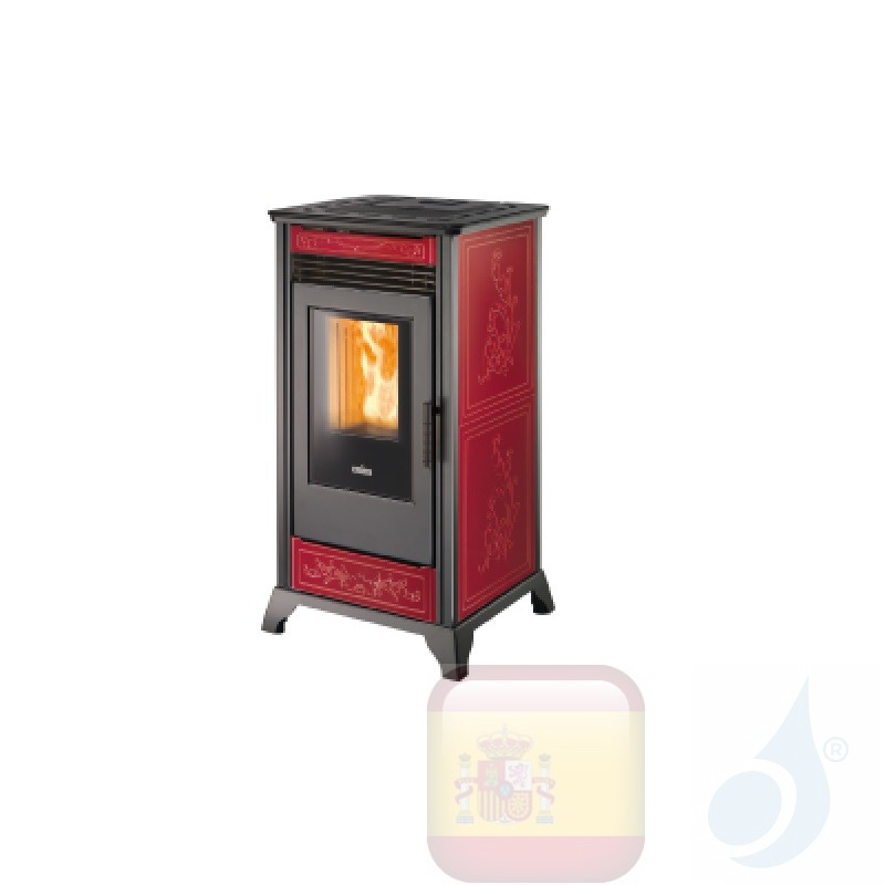 Estufa termo de pellets Ravelli 12.1 kW HRV 120 STYLE Bordeaux