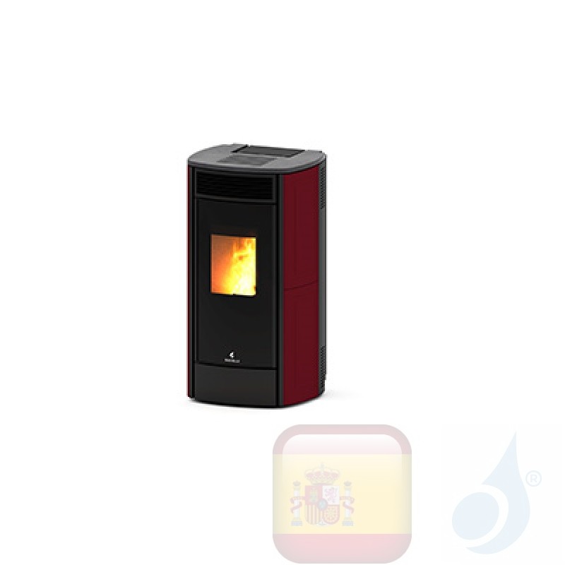 Estufa de pellets Ravelli 10.8 kW SPHERE C Ceramica cerámico Bordeaux