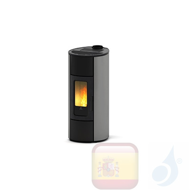 Estufa de pellets Ravelli 10.2 kW Flexi 11 Steel metal Plata