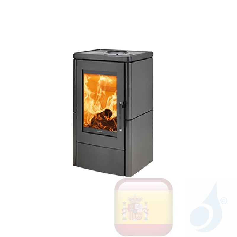 Estufa de leña Ravelli 8.5 kW LIA STEEL metal Negro
